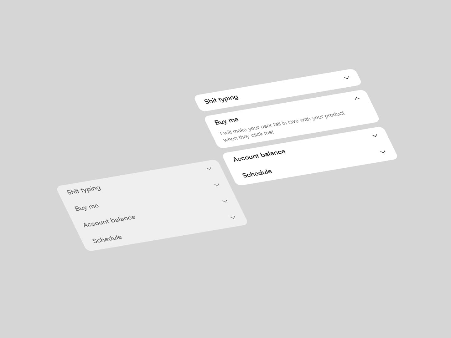 Accordion component with a bouncy spring interaction